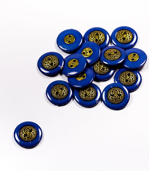 Rim Brass Button Size 30l x10 Blue